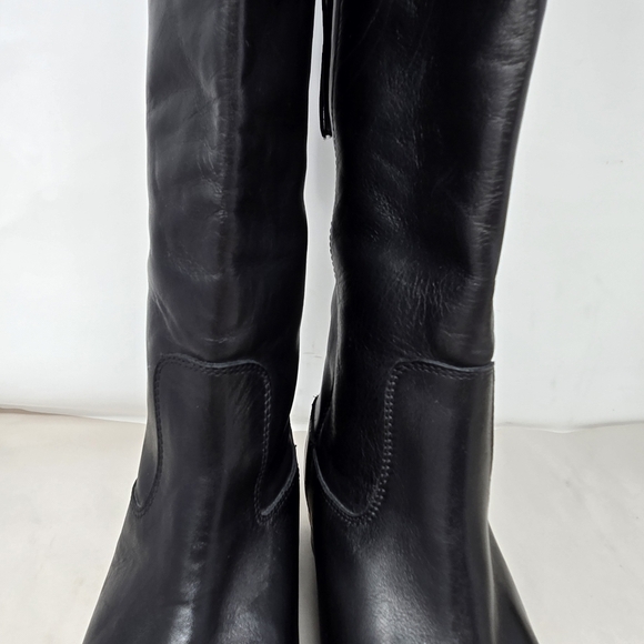 Lavorazione Artigiana Womens Riding Boots Sz 40=9 Black Italian Leather Tasseled - Picture 6 of 14